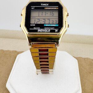 Timex Indiglo Digital Men’s Gold Tone Alarm Chrono Quartz Watch